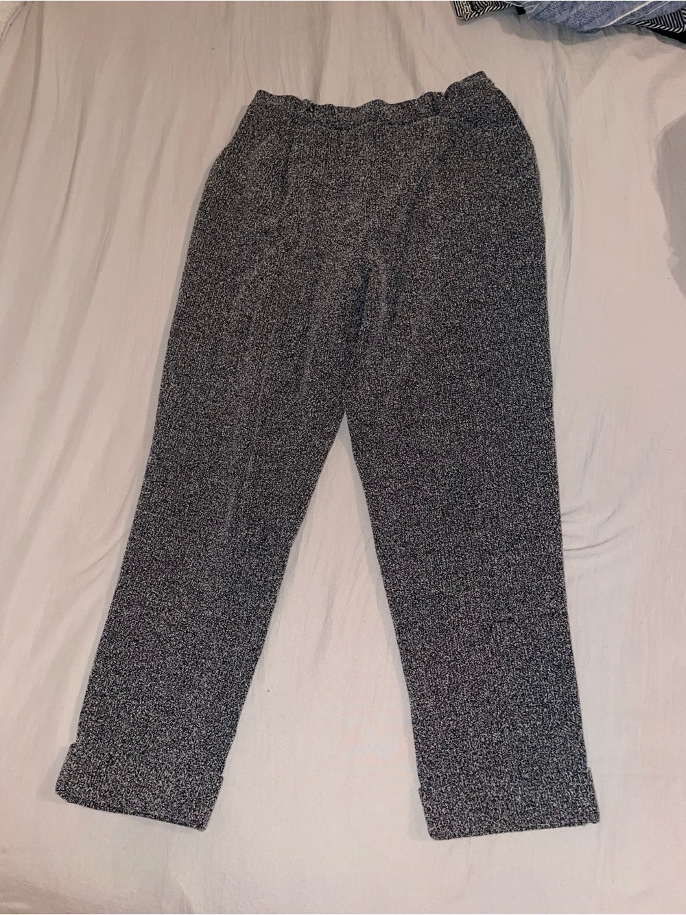 june & hudson Black and White Speckled Knit Pants
